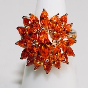 Vintage 2000 Ring, Created Padparadscha in Technibond 925